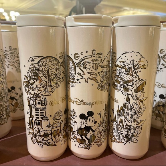 SOLD - NEW magic kingdom cream and gold Starbucks tumbler - Picture 3 of 3